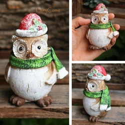Festive Miniature LED Christmas Street Lamp for Holiday Village Decor (Big Owl 9.5cm tall)