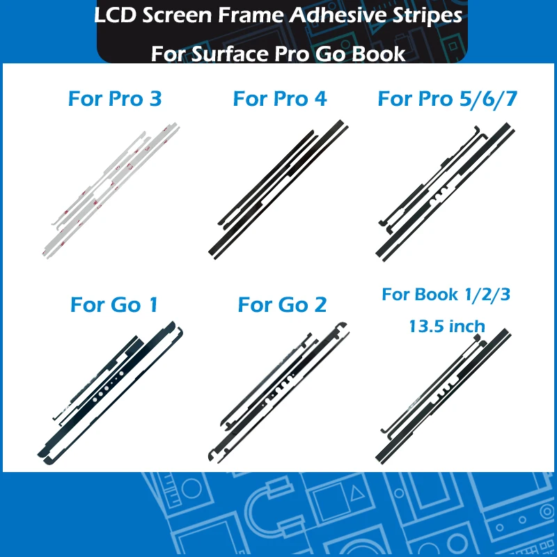 

10 комплектов, клейкие полосы для рамки ЖК-экрана ноутбука, клейкая лента, наклейка для поверхности Pro 3 4 5 6 7 Go 1 2 Book 1 2 3, Ремонт дисплея