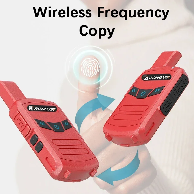 RongYin A5 Mini Long Range Walkie Talkie Type-C Charging UHF 400-470Mhz 16CH Scrambler Wireless Frequency Copy Kid's Gift Radios 2