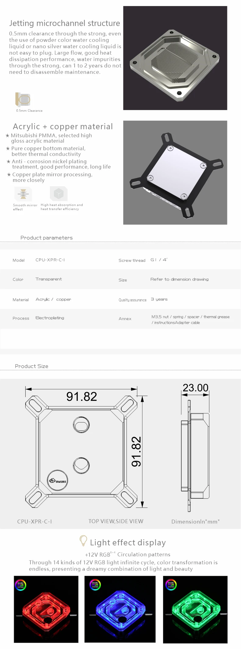 Bykski CPU Block Use for INTEL LGA115X 1200 1700 2011 /AMD Ryzen 3/5/7 X470 X570 Water Cooler Radiator CPU-XPR-C-M/CPU-XPR-C-I 4 S275feeadcead4f20a2ef3acc4189f056G