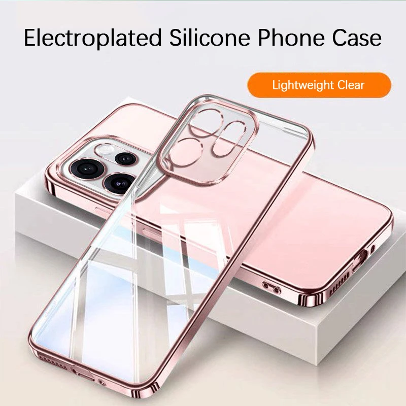 Transparent Plating Silicone TPU Shockproof Thin Phone Case
