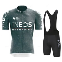 INEOS Man Cycling Jersey Set 2023 Summer Cycling Clothing MTB Uniform Riding Bib Shorts Bike Clothing Maillot Ciclismo Hombre 2