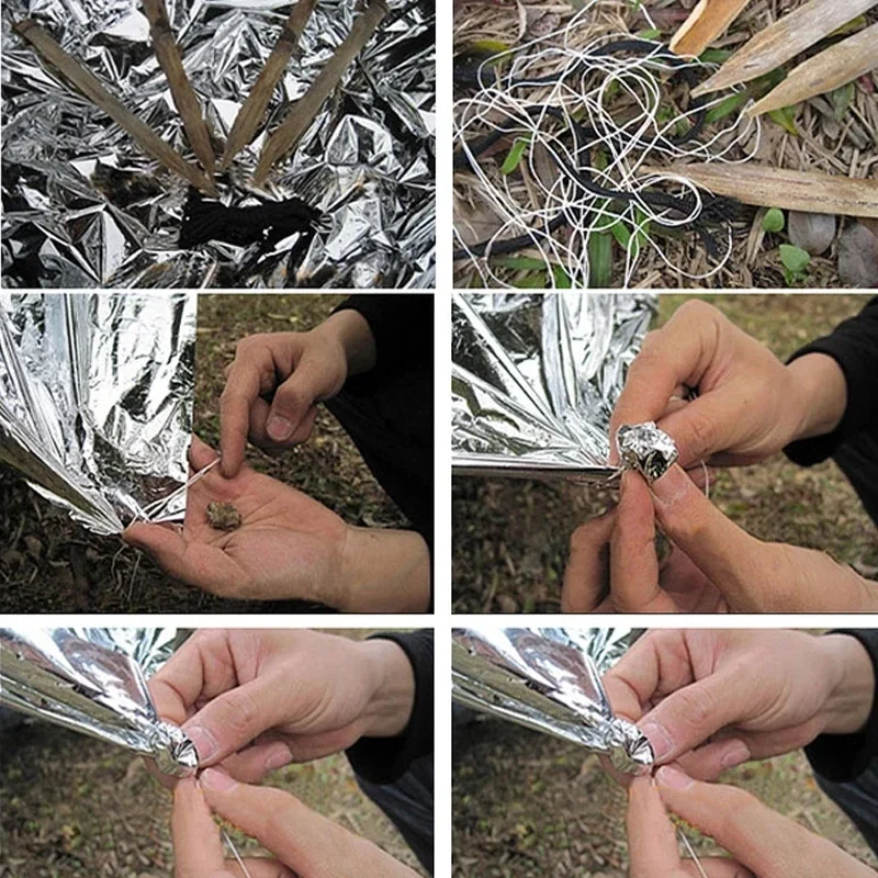 Ultra-Light Thermal Emergency Poncho Blanket - Water Resistant, Windproof, Reusable Camping Essential