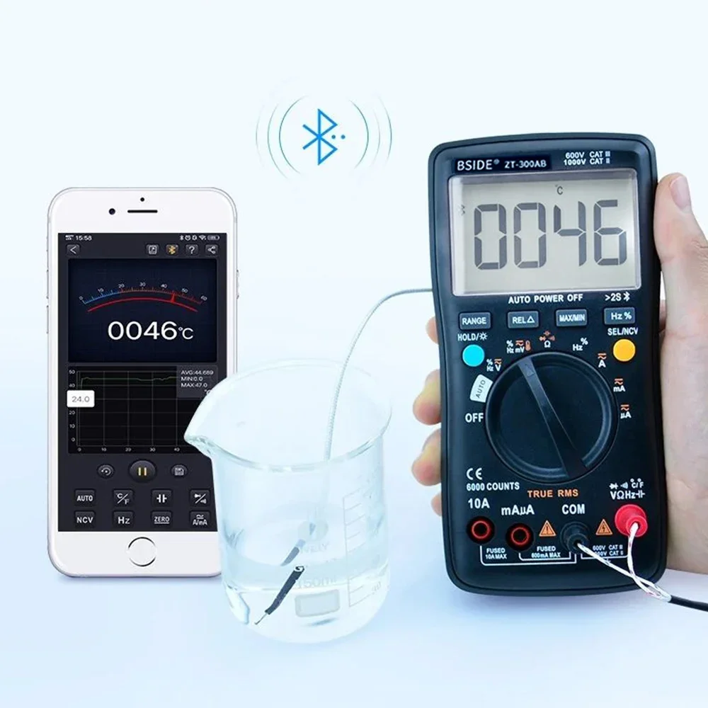 BSIDE Digital multimeter Wireless Technology Ammeter True RMS Auto Rang Intelligent analog Voltmeter Capacitor Tester DIY Tool