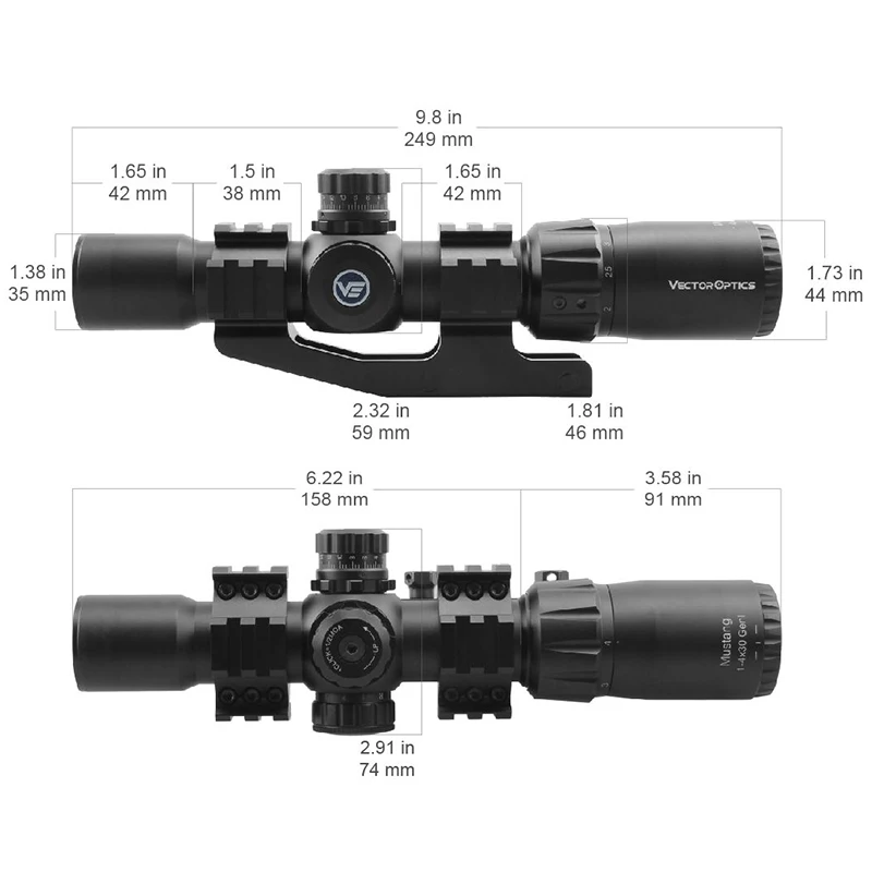 Vector Optics Lpvo 1-4X30 Sfp Riflescope Hunting Optical Sight Collimator Airsoft Accessories Ipx4 30Mm Monotube