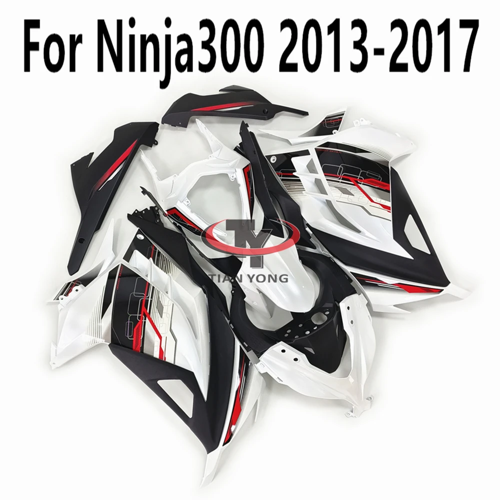 

Full Fairing Kit Black red pearl white striped prints For Ninja300 2013-2014-2015-2016-2017 Fit Ninja 300 Bodywork Cowling