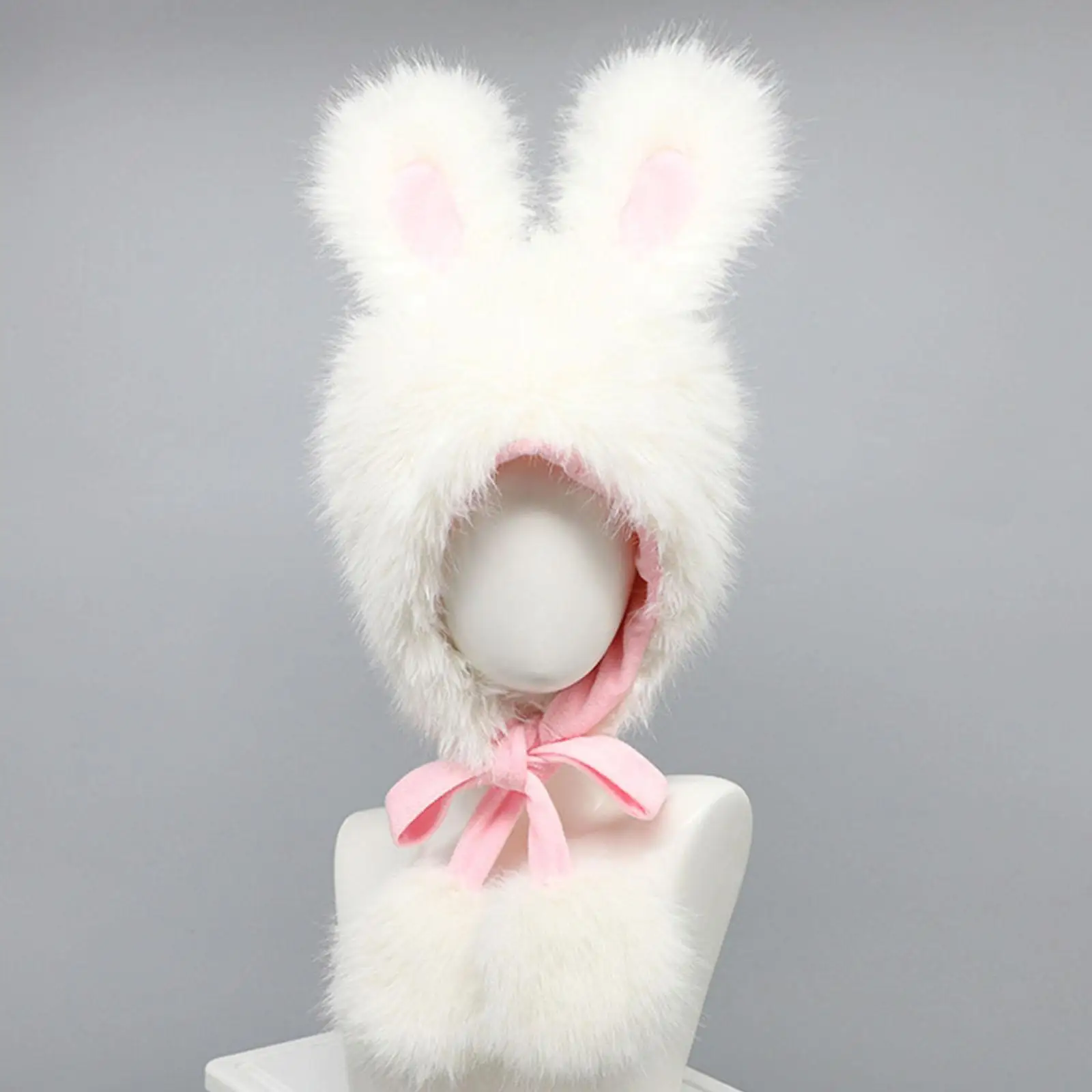 Rabbit Ear Hat Soft Beanie Cap Cute Cartoon Plush Hat for Holiday Party Favors