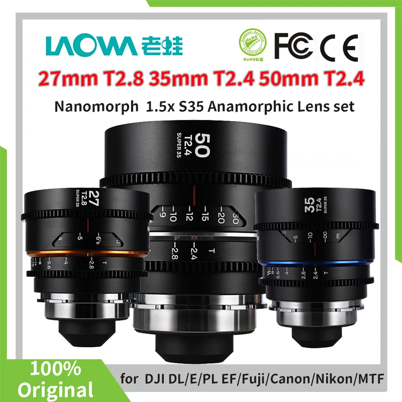 Venus Optics Laowa Nanomorph 27Mm T2.8 35Mm 50Mm T2.4 1.5X S35 Obiettivo Anamorfico Per Arri Pl Canon Ef Z E X Rf L M43