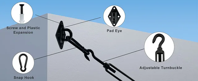 Kit Accessori Vela Parasole 80 Pezzi - Acciaio Inox 304, Per Installazione Vele Da Esterno - Foto 3