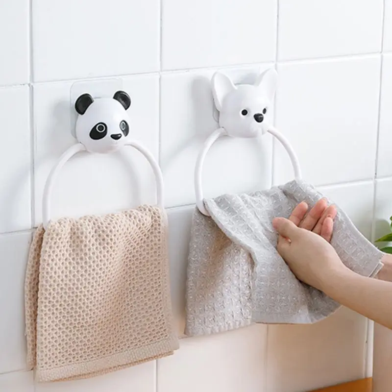 1PC ABS Cartoon Animals Towel Rack Wall-Mounted Bathroom Toilet