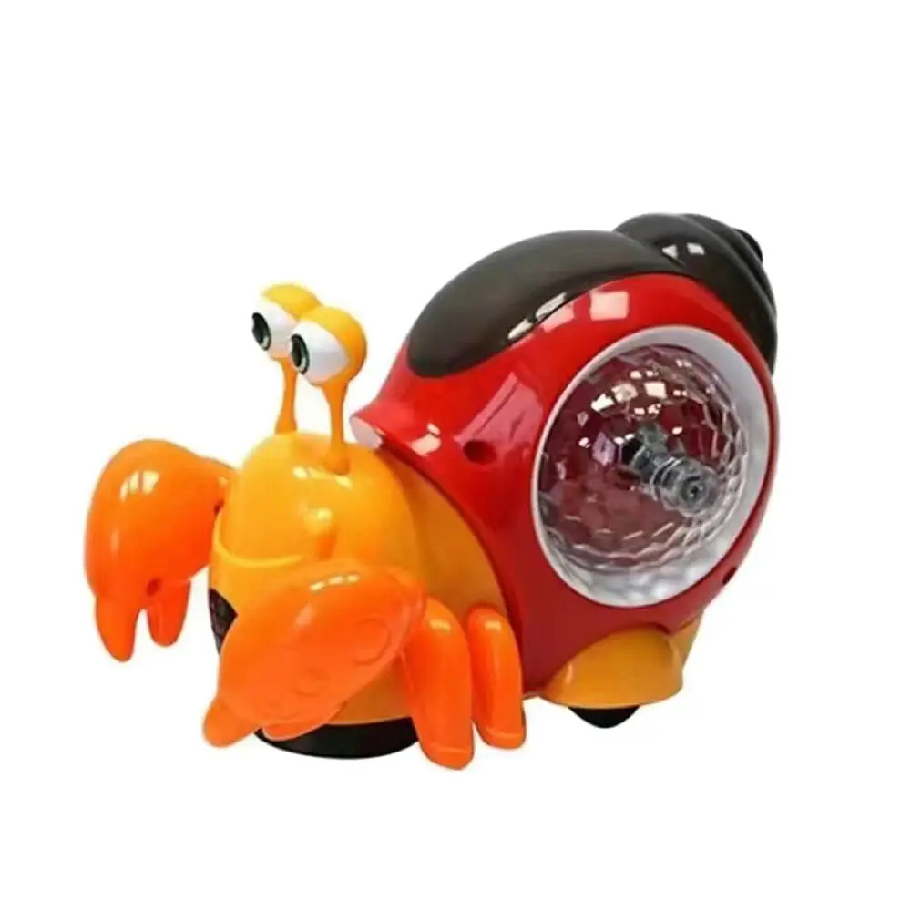 Creative Snail Baby Crawling Crab Toy Interactive Light Up Musical Light Toy Musical Tummy Time Early Educational Toy