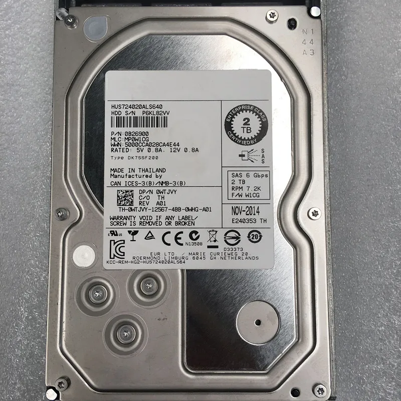

Жесткий диск hdd 0WTJVY 2T HUS4020ALS640 3,5 SAS 64M 7,2 K 6G