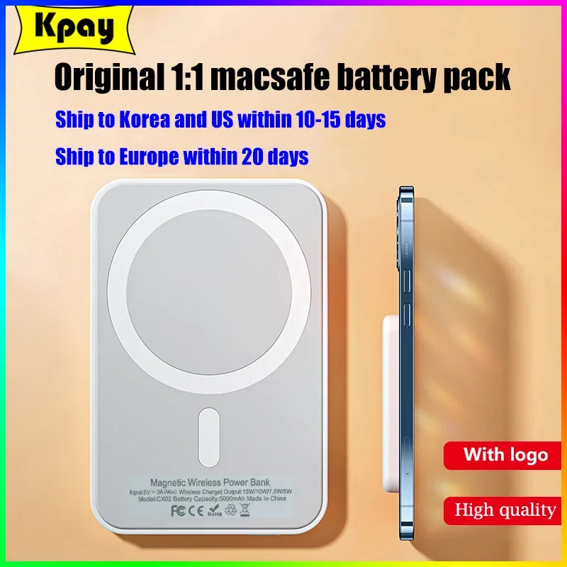 

Original 1:1 Macsafe Power Bank Magnetic Wireless Powerbank External Portable Battery Pack For Apple iphone 15 14 13 12 Pro Max