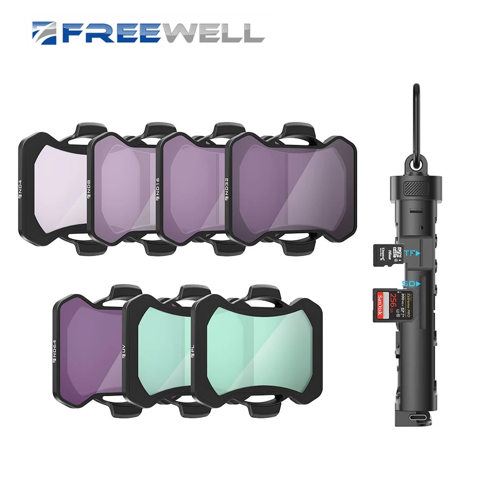 Drones Filters Kit 8 Pack UV PL ND Filter and TF Card Reader for DJI Avata 2 Dro