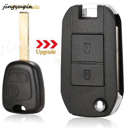 Enhanced 2 - Button Flip Folding Remote Car Key Shell Case for HU83 Blade