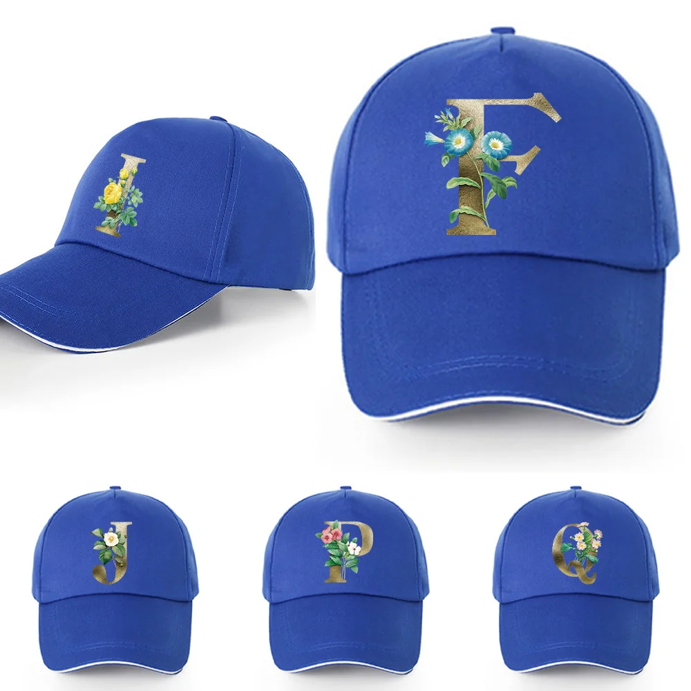 

Trend Adjustable Ladies Baseball Cap Outdoor Sun Protection Sun Hat Golden Flower Printed Cap Men's Street Casual Hip Hop Hats