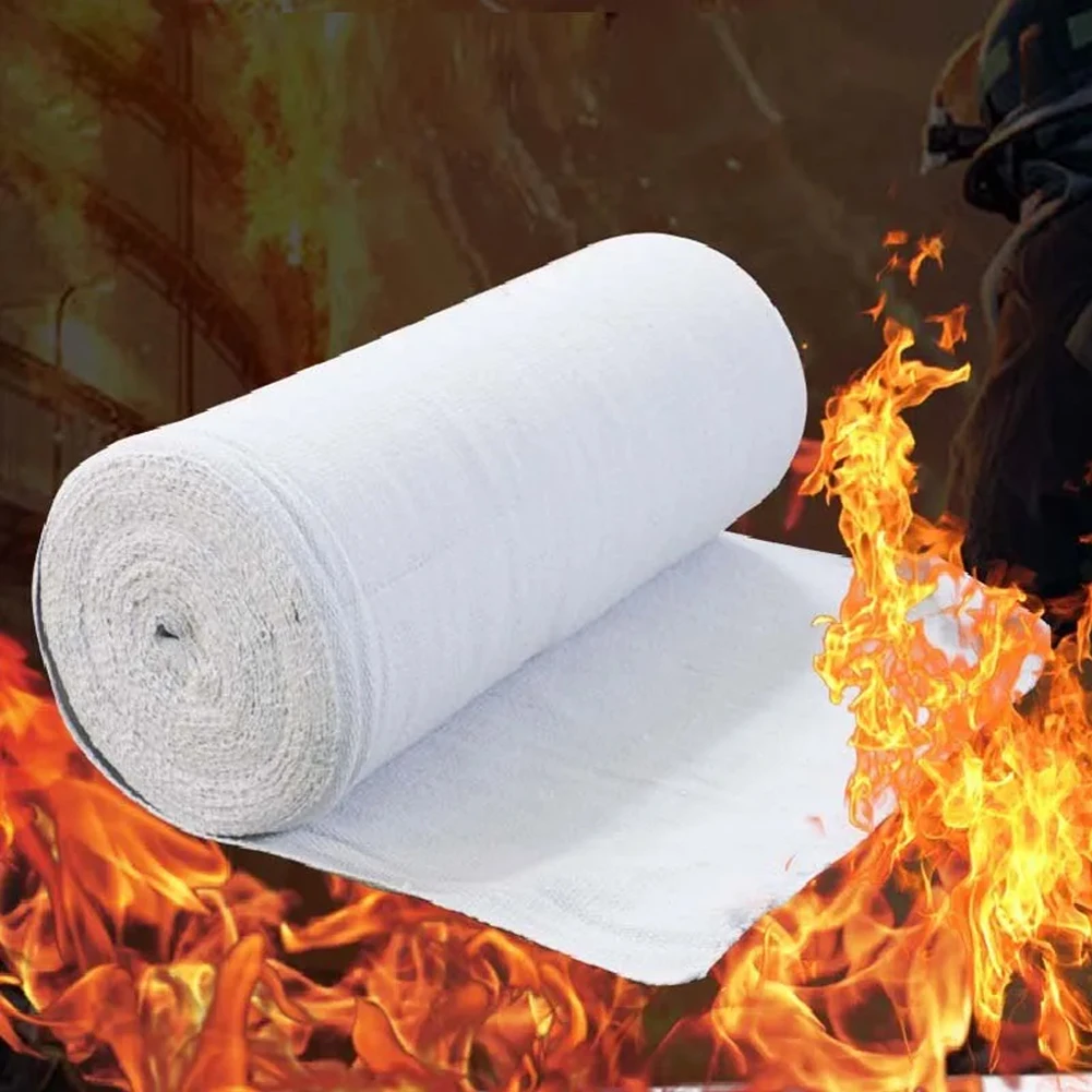 

Fireproof Cloth 2mm Thick 1m * 0.5m Blanket1260 ℃ High Temperature Resistant Ceramic Fiber Cloth Incombustible Material