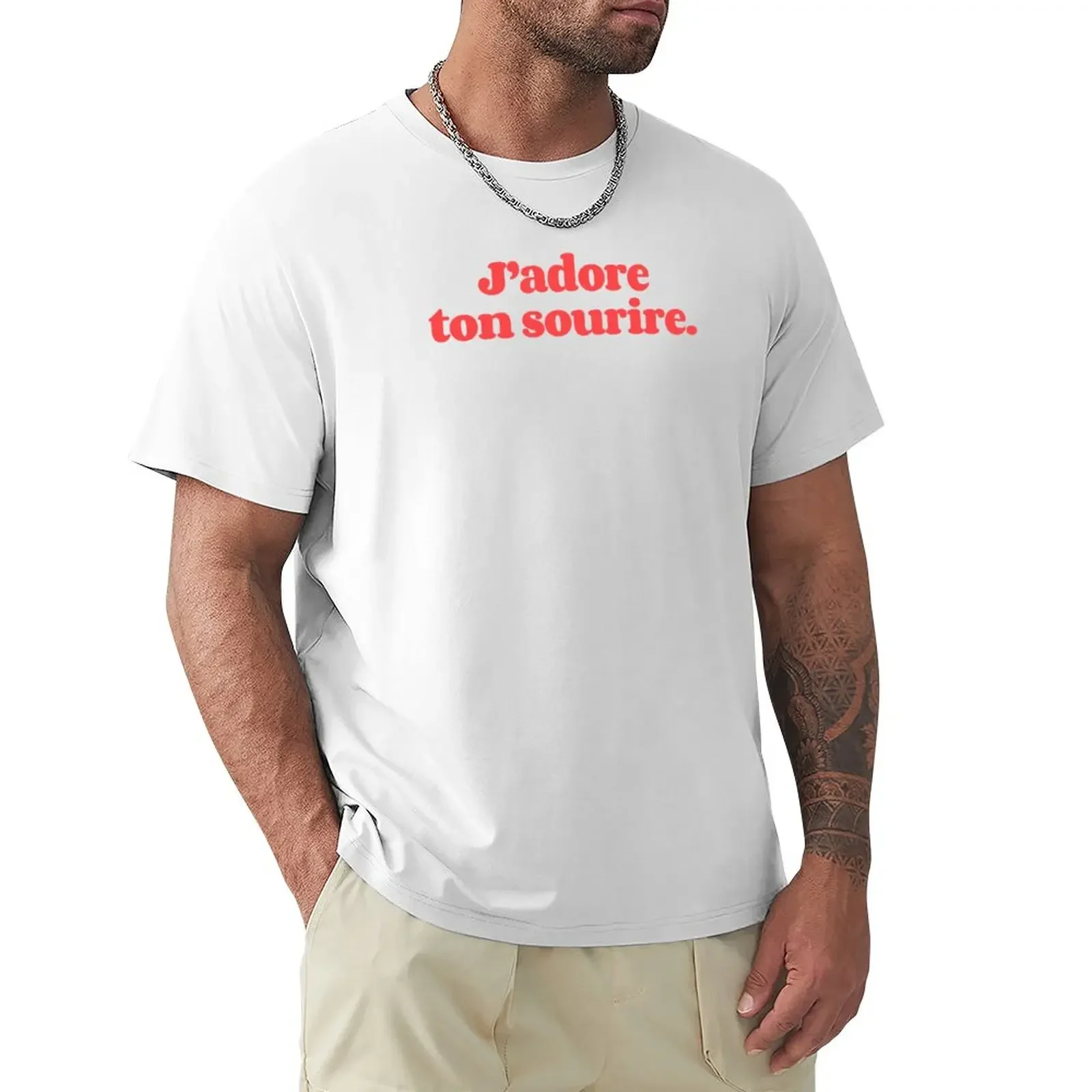 J Adore Ton Sourire I Love Your Smile T-Shirt Sublime Blacks T-Shirt Uomo Anime Clothes New Edition Plus Size Top T-Shirt Uomo