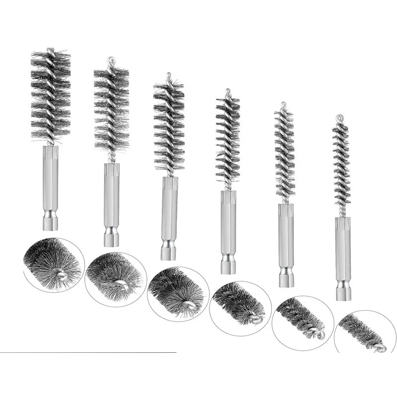 Wire Tube Machinery Cleaning Brush Rust Cleaner Washing Polishing Tools 6 Pcs for Automotive Manufacturing Processing cleaning brush,wire brush