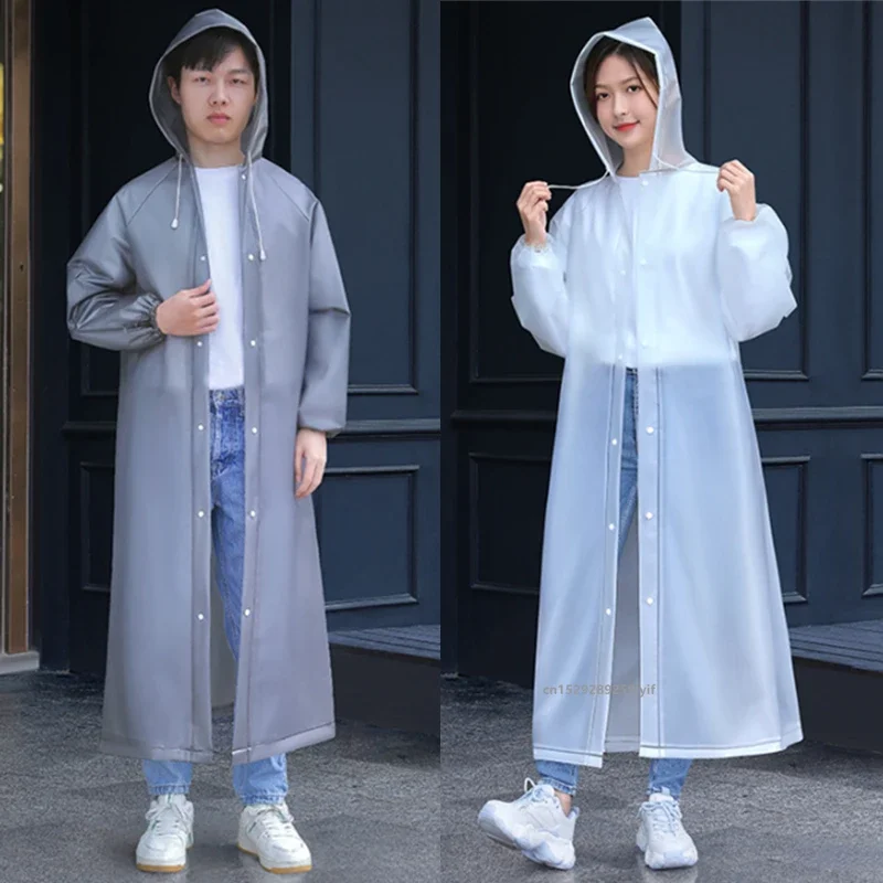 Adult Long Raincoats EVA Waterproof Rain Coat for Men Women Travel Hooded Rain Poncho For Fishing Camping Children's Raincoat raincoat poncho