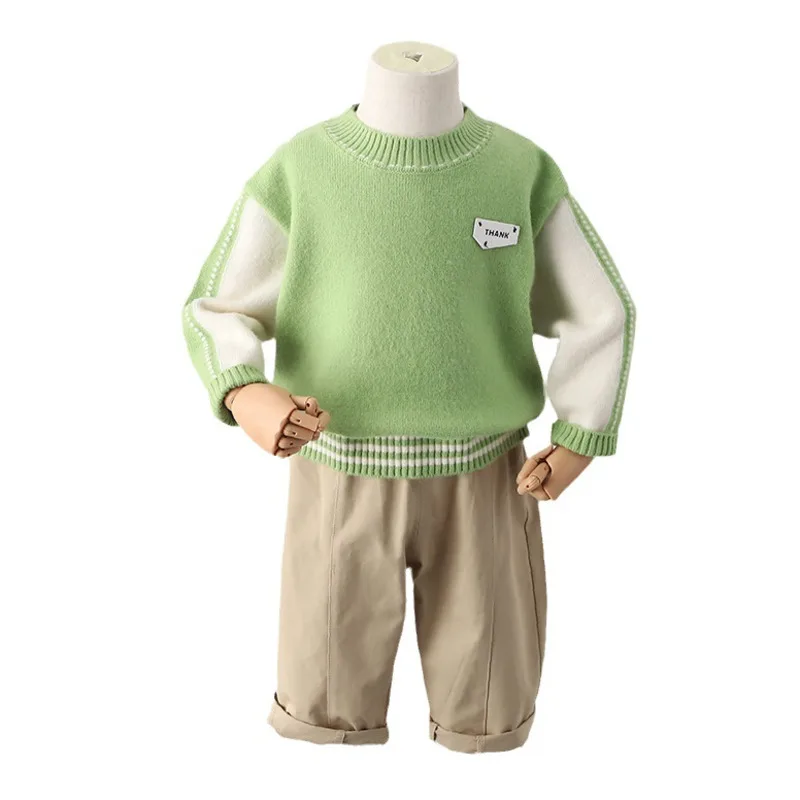 

New Spring Autumn Baby Girl Clothes Kids Outfits Children Boys Sweater Pants 2Pcs/Sets Toddler Casual Costume Infant Sportswear