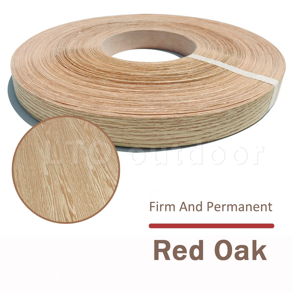 Wood Veneer Edge Banding, Preglued Flexible Wood Grain Tape with Hot Melt  for Cabinet Table DIY Furniture Restoration