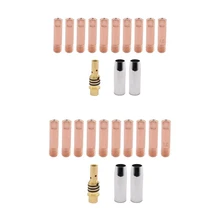 

26Pcs 14AK Welding Torch Consumables 1.0Mm/0.8Mm MIG Torch Gas Nozzle Tip Holder Of 15AK MIG Welding Torch