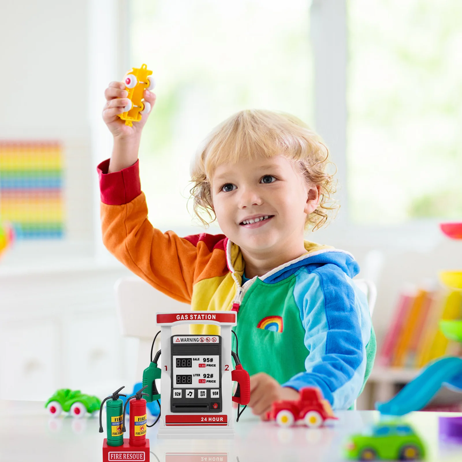 Gas Station Model Toy Children&rsquo;s Simulation Car Gas Station Toy Cars Toys DIY Building Model Intelligent Sand Table Material