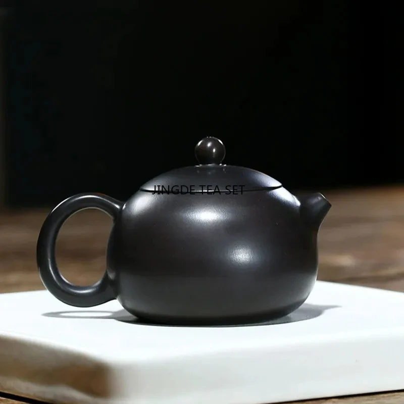 210ml Yixing purple clay teapot original ore red clay handmade Xishi ball hole filter pot Chinese Kung Fu tea set business gift