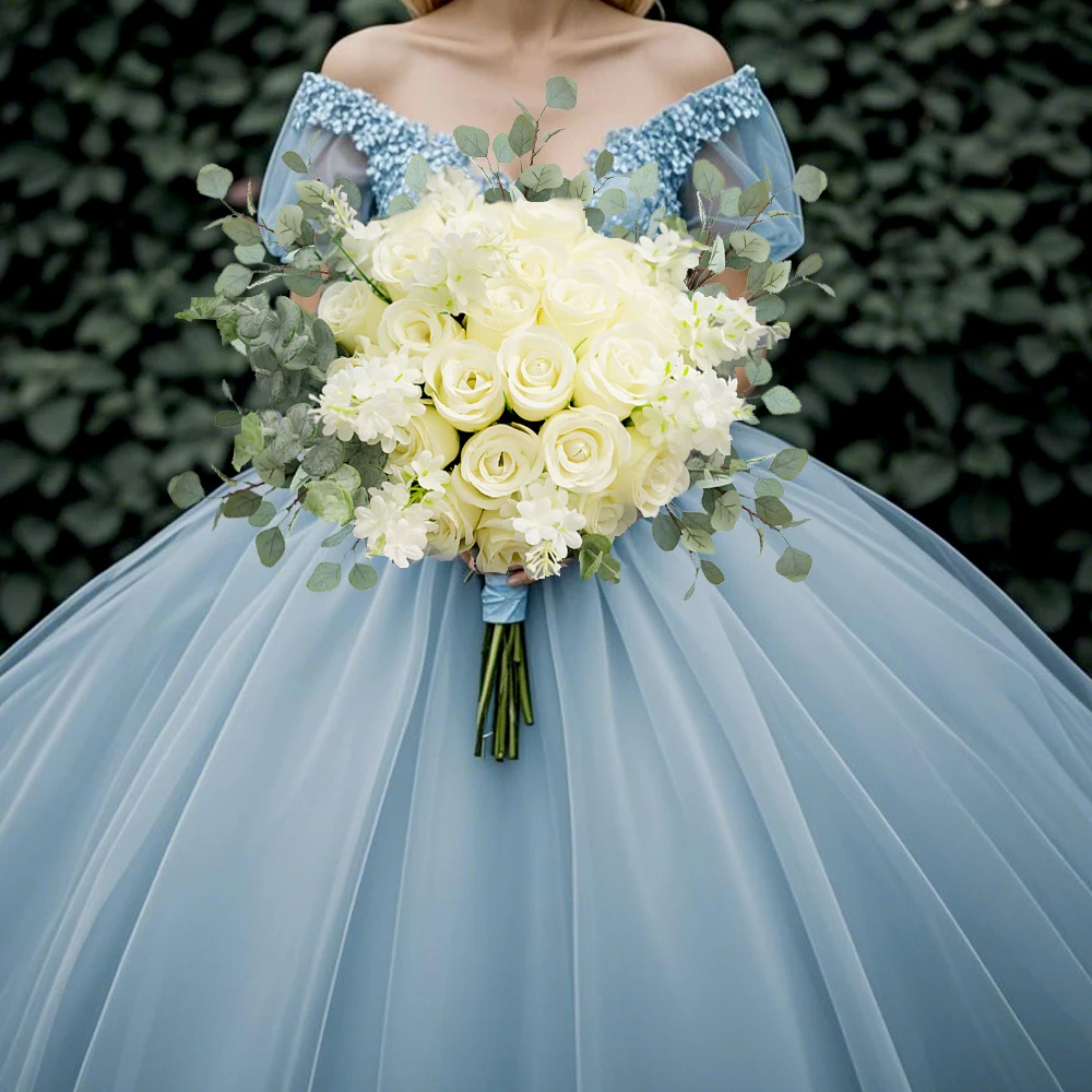 7 قطع/مجموعة من باقات الورود الاصطناعية والورود الصناعية والزهور المزيفة لتزيين نافذة المنزل وحفلات الزفاف