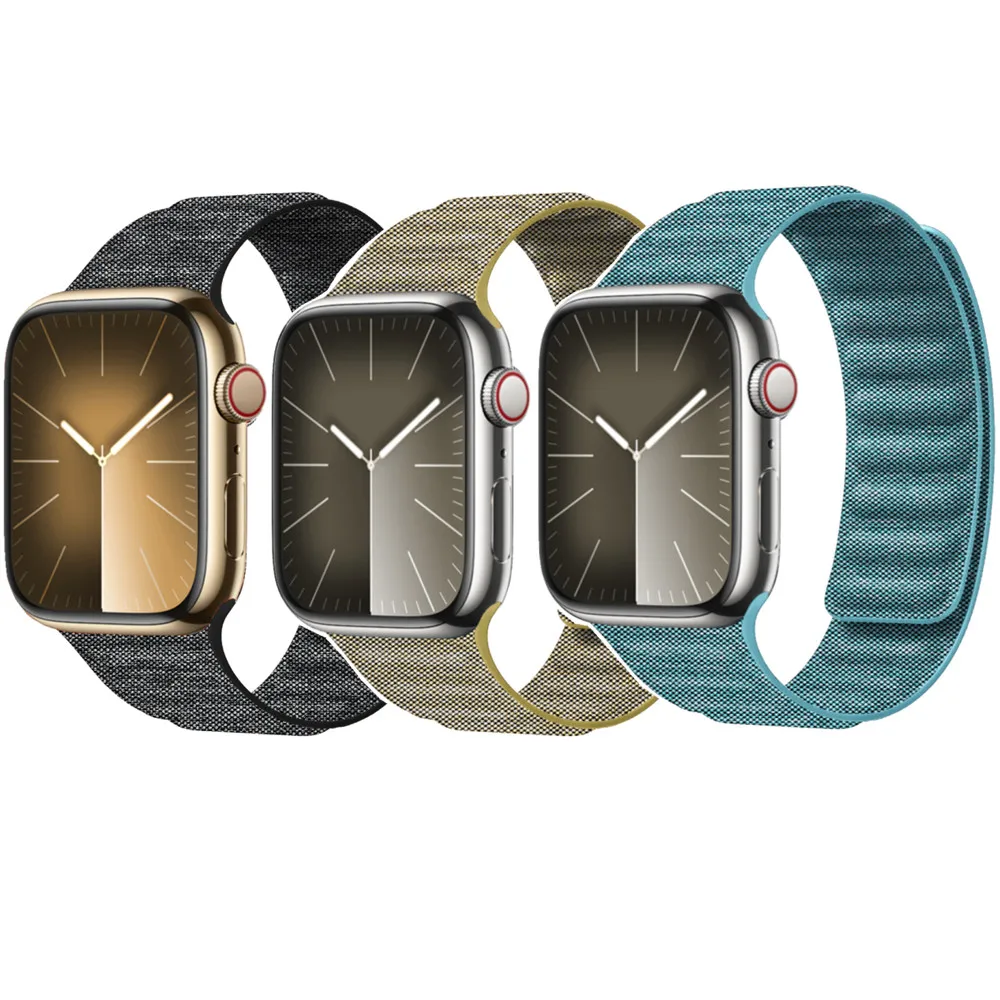 

Magnetic Loop Strap for Apple Watch Band 44mm 40mm 45mm 41mm 49mm 42mm 38mm Denim Wristband iWatch Series Ultra 9 8 7 6 5 4 3 SE