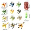 12pcs Mini Frogs,1 Grass and 1 stone Toy Set Small Realistic Frog Toy Decorations Frogs Rain Forest Lifelike Art Lawn decoration 5