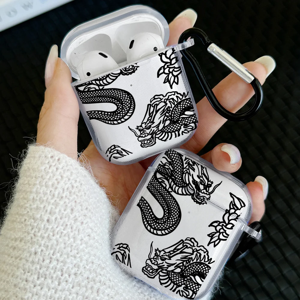 Black TPU AirPods Case with Keychain for AirPods Pro