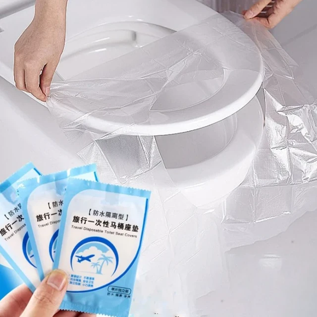50Pcs Disposable Toilet Seat Cover Mat Portable 100% Waterproof Safety