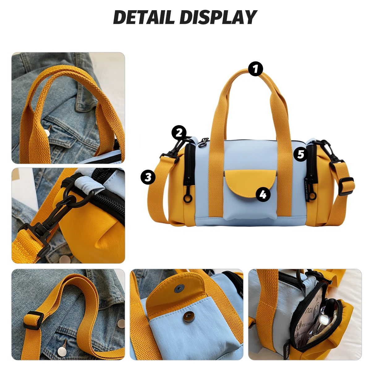 Toast Bag Women's New Summer Yoga Bag Versatile Water-Repellent Shoulder Bag Crossbody Bag Men's Fashion Commuter Class Bag Travel Outdoor Sports Backpack