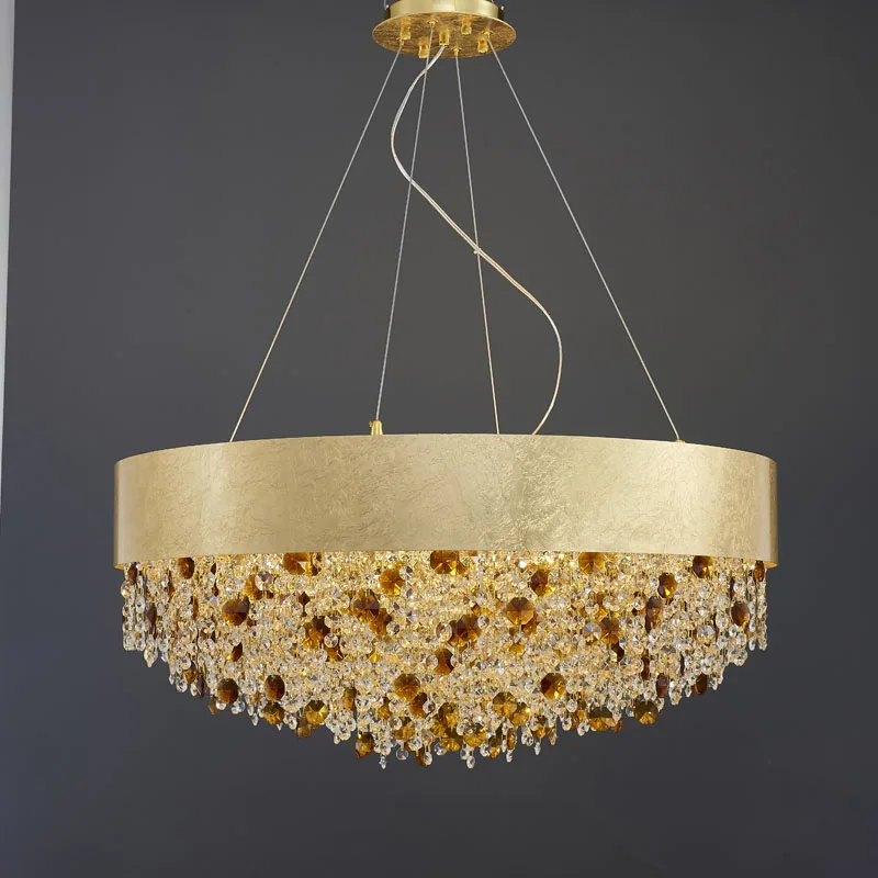

Light Luxury Crystal Chandelier Restaurant Chandelier Luxury Creative Circular Designer Postmodern Living Room Luxury Chandelier