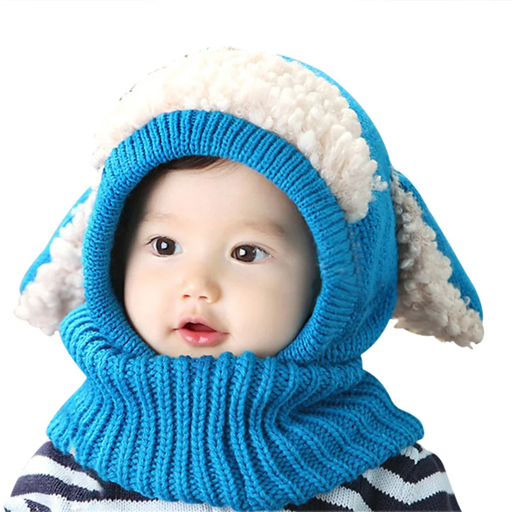 

Baby Girls Boys Winter Hat Scarf Earflap Hood Scarves Skull Caps Soft Warm Hat