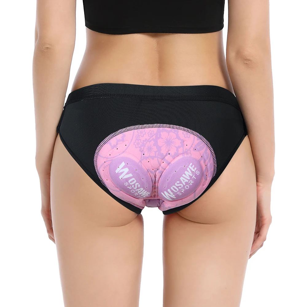 Cuissard De Cyclisme Femme WOSAWE – Rembourré 3D – Éponge élastique – Noir