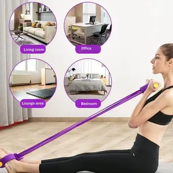6-Tube Yoga exercise band Pedal Puller Band Elastic Pull Rope Flexipull weerstandstrainer Resistance Bands For Abdomen Waist Arm 3