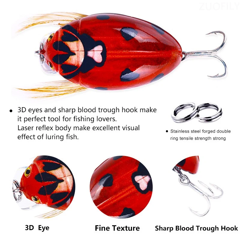 38mm 4g Minnow Lure Topwater Insect Wobblers Fishing Baits Floating Bionics Beetle Bass Lure Mini Catfish Bait for Angler Pesca fishing lure carp fishing bait