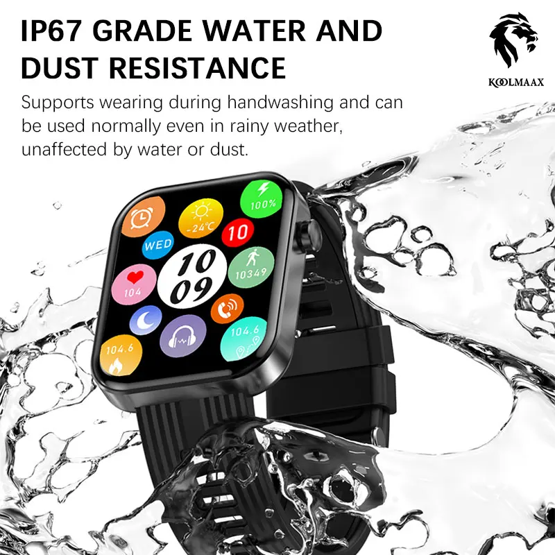 

Koolmaax Smartwatch With Intelligent Call,Ultra Long Battery Life,Bluetooth Calling,Heart Rate And Blood Oxygen Monitoring Ect