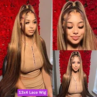 Highlight Wig 13x6 Hd Lace Frontal Wig Natural Hairline PrePlucked 30 Inch 13x4 Honey Blonde Straight Lace Front Wigs Human Hair 2
