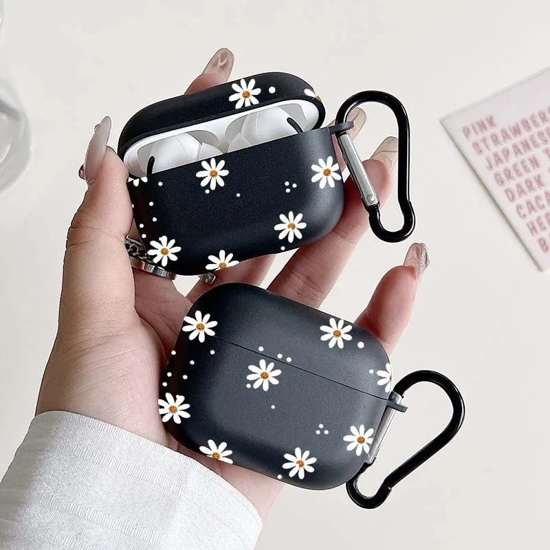 Black TPU Protective Case for AirPods with Bluetooth and Hook