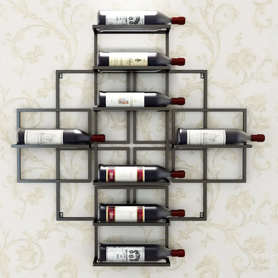 Wall Wine Rack Alcohol Drink Shelf Decor Industrial Showcase