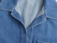 KONDALA 2025 Fall Winter Casual Denim Women Suits Fashion Vintage Turn-down Collar Pocket Shirts Chic Drawstring Wide Leg Pants - Image 6