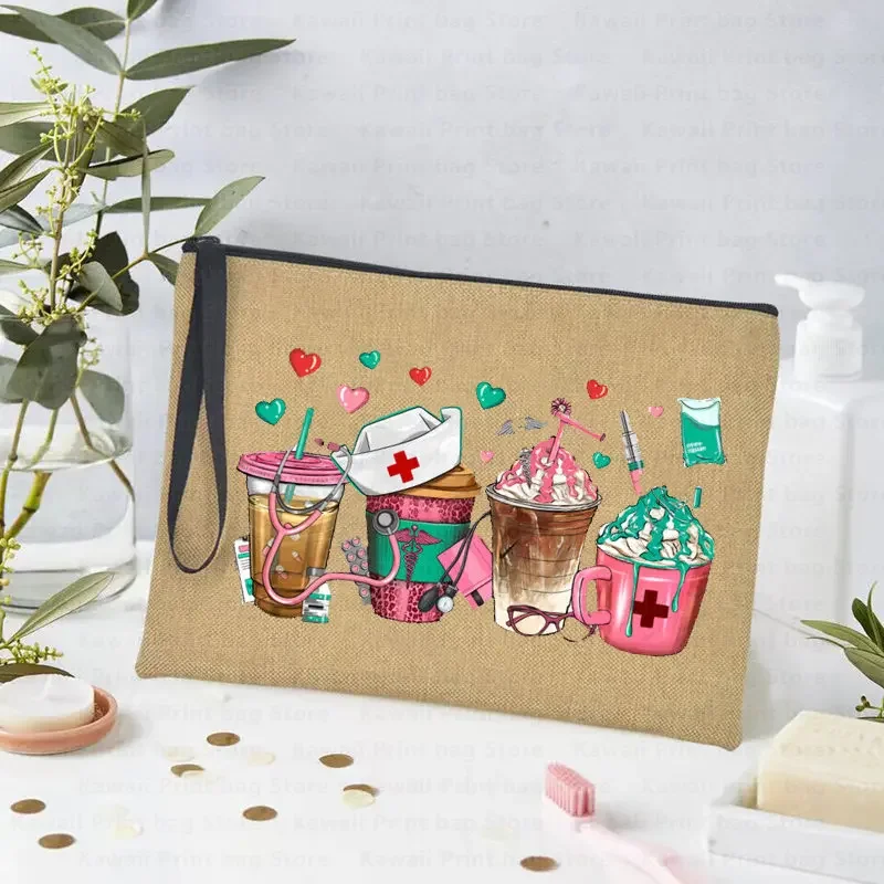 

Вместительная женская косметичка, экологически чистая многоразовая Сумочка для туалетных принадлежностей, складная сумка для хранения медсестер, Lif, подарок