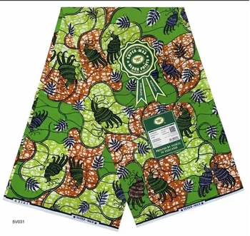 New Arrival Veritable Green Wax Fabric 2025 African Ankara Real Ghana Wax 6 Yards African Printed Fabrics For Sewing 1