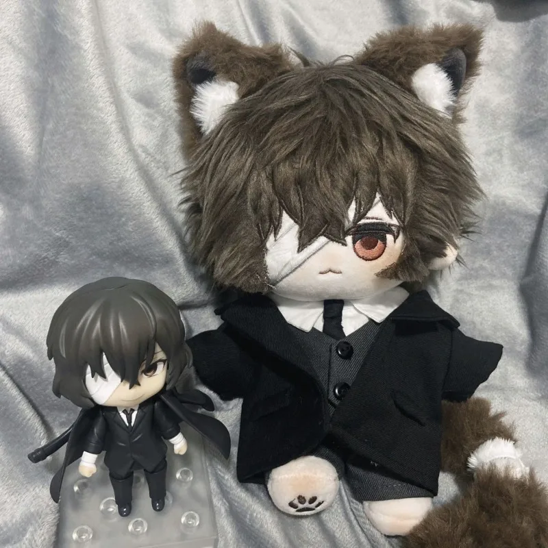 

20CM Anime Bungo Stray Dogs Cosplay Dazai Osamu Adorable Changing Dolls Plush Doll Formal Suit Skeleton Christmas Gift