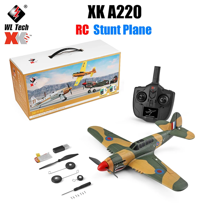 

WLtoys XK A220 4Ch6G/3D Modle Stunt Plane Six Axis Stability Remote Control Airplane Electric RC Aircraft Outdoor Toys for Adult