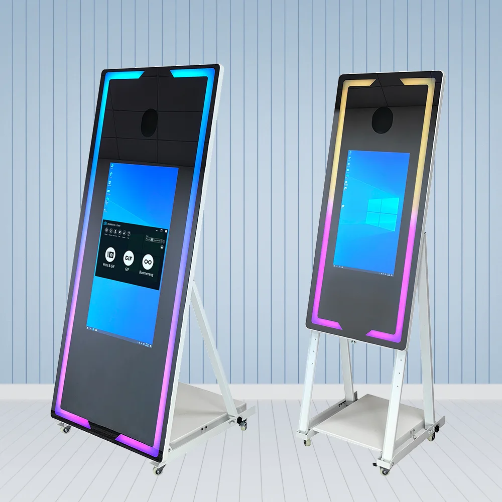

Touch Screen 45in 65in Easy Selfie Mirror Photo Booth Machine LED Frame Portable Magic Mirror Photobooth